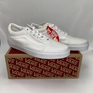 NWT Vans Old Skool True White Shoes Sz 7  Womens Low Canvas Skate Shoe With Box